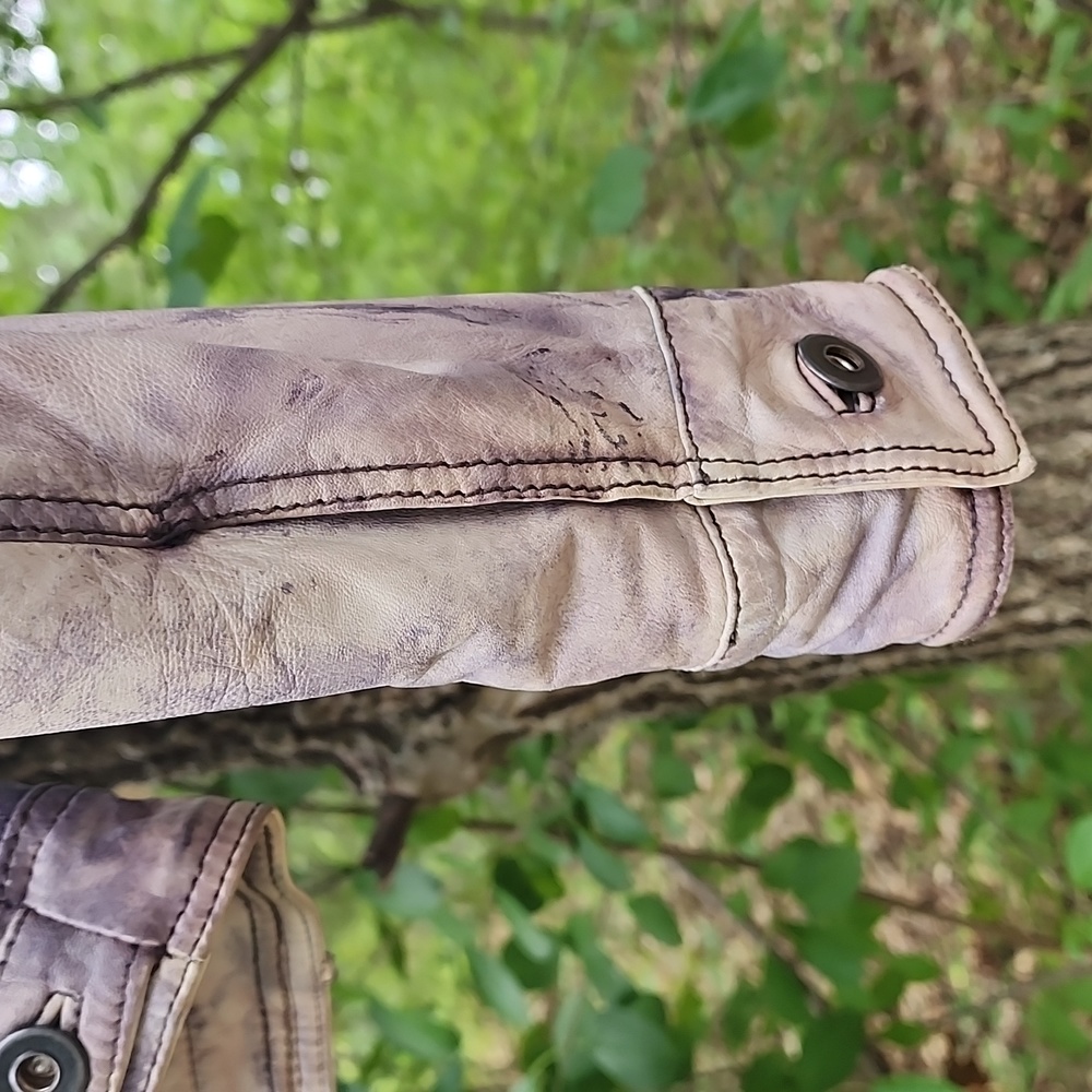 Muubaa Blue Denim Leather Jacket. Size: 4 - Picture 6 of 10